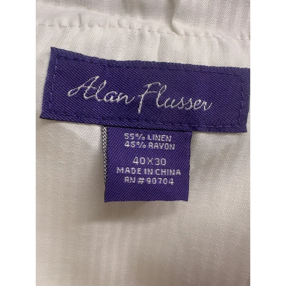 Alan Flusser Pleated Linen Trousers 40x30 Tan Linen Blend Cuffed Pants
